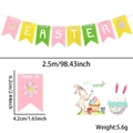 Easter felt banner with pink and green flags featuring letters and egg patterns - Easter Letter Felt Swallowtail Flag