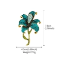 Blue and yellow crystal flower brooch in gold plating with detailed dimensions - Lake Blue Yellow Rhinestone Flower