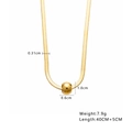 Gold snake chain necklace with hammered round pendant and detailed dimensions - Hammered Round / N350