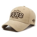 Khaki baseball cap with FBXS 3D embroidery and Away From text on a curved brim - Khaki
