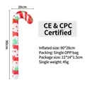 Inflatable 90cm Christmas candy cane with red white stripes and snowflake patterns - Candy Cane / Christmas Snow