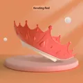 Baby shower cap in crown shape, Kending Red waterproof silicone shampoo hat for kids - Large Crown - Kenting Red