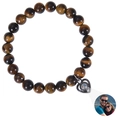 Bracelet en œil de tigre avec pendentif cœur à projection de photo personnalisée - Bracelet Oeil de Tigre