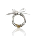 Set di bracciali con stampa leopardata bianca decorati con un fiocco di raso - Stampa leopardata con set di fiocchi (Corda 2)