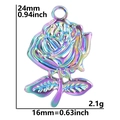 Colgante de rosa en acero arcoíris con medidas 24x16mm y peso de 2,1g detalle - Colorido