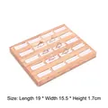 Light wood jewelry ring display tray with white slots, size 19x15.5x1.7cm for storage - 20 Slots Ring Tray White Leather
