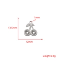 Macro view of cherry pendant size dimensions 13.5x12mm with weight 0.9g for jewelry DIY - Grooved Textured Cherry Style (3#)