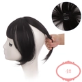 Extension per capelli con frangia 3D stile francese e clip colore 4 bruno scuro - Nero