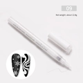 White nail art acrylic marker pen for DIY manicure designs, color number 09 - #09 Pure White