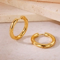 Polished 18K gold-plated stainless steel hoop earrings with a secure clasp closure - 4.0 Gold Color Inner Diameter 18mm