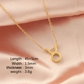 Golden Taurus zodiac pendant necklace on pink silk with 45+5cm chain length info - Taurus