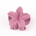 Matte pink flower hair claw clip with 5-petal design and frosted resin finish - 14 Matte Pink