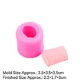 Pink 3D marshmallow silicone mold B215 with square shape dimensions and measurements - Single Cavity Small (B215) / Pink