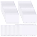 Clear PVC 6-hole binder zipper pockets for A5 or A6 planner inserts in bulk sets - 60Pcs Set / A5 Loose-leaf Zipper Bag