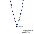 Dettaglio della collana di perline blu con specifiche di misura 38+5cm e del peso - Collana con Ciondolo di Perline Blu