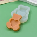 DIY bear silicone mold with heart design for chocolate, fondant, and aromatherapy crafts - Heart Bear Style (412)