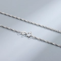 S925 sterling silver twist water wave chain necklace with golden finish and spring clasp - Water Wave Chain 18in / White Gold
