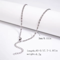 Silver stainless steel snake bone chain necklace 3mm width 45+5cm length with lobster clasp - 3.0mm Greek Key Chain - Silver