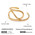 Goldenes Edelstahl-Armband mit minimalistischem, unregelmäßig gewundenem Liniendesign - Gold Unregelmäßiger Verdrehter Linienstil (JDBW2410023)