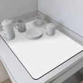 Close-up of marble pattern absorbent kitchen mat with white ceramic cups and kettle - 20*30cm / Marble 21