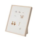 Velvet jewelry display stand with beige slots and wooden frame for rings and earrings - Flannelette / 60 Slots / White