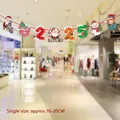 Cartoon 2025 Christmas banner with Santa and reindeer motifs, individual size 16-20cm - Z44-2025 Eve Style