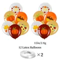 Set de ballons de Thanksgiving avec motifs de citrouille et feuilles d'érable pour fête - Ballons de Thanksgiving [12 ballons en latex]