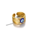 Goldener Evil Eye Ring für Damen mit 17mm Innendurchmesser und 10mm Ringhöhe - Kleiner Innendurchmesser / Gold-JZ6872G