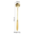 Goldener Blumenlöffel aus Edelstahl für Kaffee und Dessert mit Maßen 17,7 cm - Gold Kosmos Löffel (Lang)