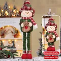 Telescopische kerstsneeuwpop knuffel met verstelbare hoogte van 47 cm tot wel 70 cm - Middelgrote Telescopische Sneeuwpop (001-B)