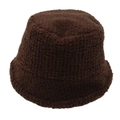 Cappello da pescatore invernale in morbida lana d'agnello color caffè scuro da donna - Taglia unica / caffè