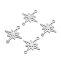 Set of four stainless steel hollow star jewelry connectors for DIY necklaces and bracelets - 14*18mm Hexagram / Steel