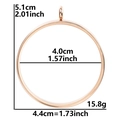 Rose gold stainless steel round glass locket pendant with dimensions and weight - Inner Diameter 40mm - Cavity Thickness 3.5mm / Rose Gold