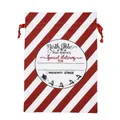 Christmas drawstring canvas gift bag with vintage North Pole red and white stripes - 45*63CM, HK-31 (Red White Stripe)