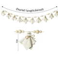 Ghirlanda di perle di legno fantasma di Halloween con nappe e lunghezza di 84 pollici per casa - Ghirlanda di Perline in Legno Bambola Fantasma-84 Pollici