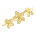 Golden flower connector for DIY bracelets and necklaces featuring triple floral motif - VK249 Five-Petal Flower Connector / Gold