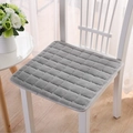 Cuscino per sedia in flanella grigia spessa trapuntata con base antiscivolo morbida - 45x45cm / Con Lacci / Grigio