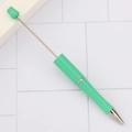 DIY beadable ballpoint pen in mint green glitter finish with metal rod for custom beads - Pearlescent Light Green