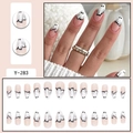 Coffret de faux ongles en amande avec motifs de fantômes d'Halloween noirs et blancs - Rose Nude Fantôme Blanc (Y-283)