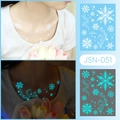 Luminous snowflake temporary tattoo JSN-051 glowing blue in the dark for women - JSN-051 (Luminous Snowflake Stars)