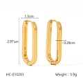 Detail of 18K gold-plated earrings showing dimensions 2.97cm height and 1.3cm width - Hc-e10283