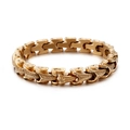 Men's titanium steel dragon bone chain bracelet in golden finish with scale texture - 21cm (KB104622-K) / Gold