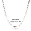 Minimalist 4mm rose gold paperclip chain necklace with 45cm plus 5cm extender - 4mm Paperclip Chain / Silver/4mm Width/45+5cm Length