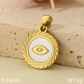 Pendentif œil en acier inoxydable doré avec insert blanc sur pierre texturée - Style d'Oeil (KP116503-ZLA)