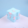 Infinity Cube stress relief toy in macaron blue and pink pastel color combination - Blue