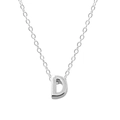 Polished 925 sterling silver necklace featuring a minimalist capital letter D pendant - Letter D / White Gold