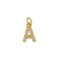 Classic 18k gold plated letter A pendant necklace with sparkling micro-pave cubic zirconia - Letter A