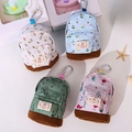 Mini floral canvas backpack coin purses in four colors with metal lobster clasps - With Hook (Mixed Colors)