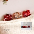 Set de 3 adornos de tren de Navidad rojo y dorado en plástico con dimensiones y peso neto - Colgantes de Tren Pequeño Rojos (3 piezas)