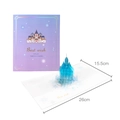 Carte de Noël 3D avec château bleu sculpté et inscription Best Wishes pour cadeaux - Château de cristal